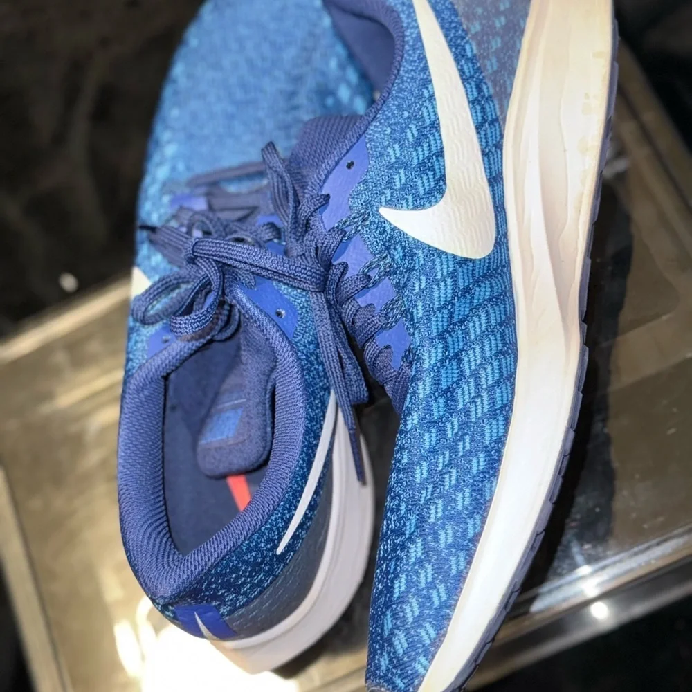 Nike Blue and White Sneakers with Breathable Mesh